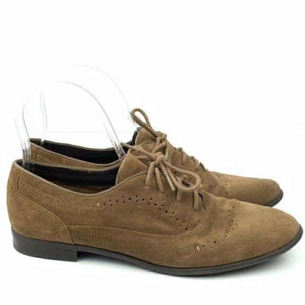 Franco Sarto womens flats size 7.5 Toledo brown suede spectator oxfords